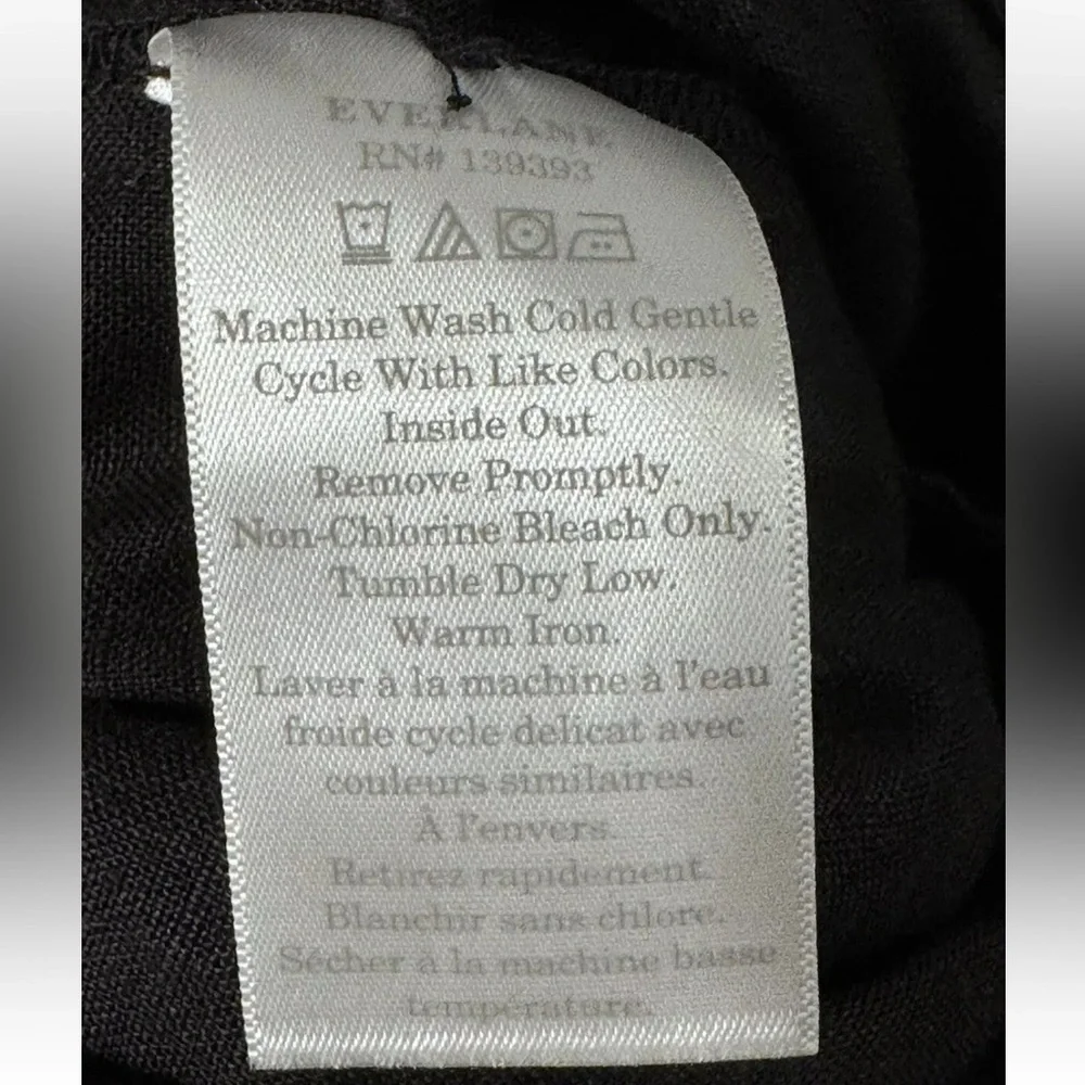 Everlane Jumpsuit Sz 0 Black Linen Tie Waist Crop Length Resort Cruise Vacation
